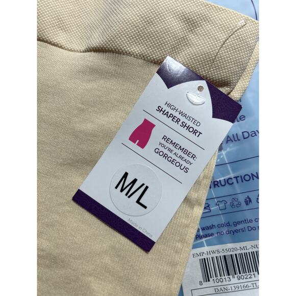 Empetua High Waisted Nude Slimming Compression Shaper Shorts Medium Large New - Picture 4 of 5